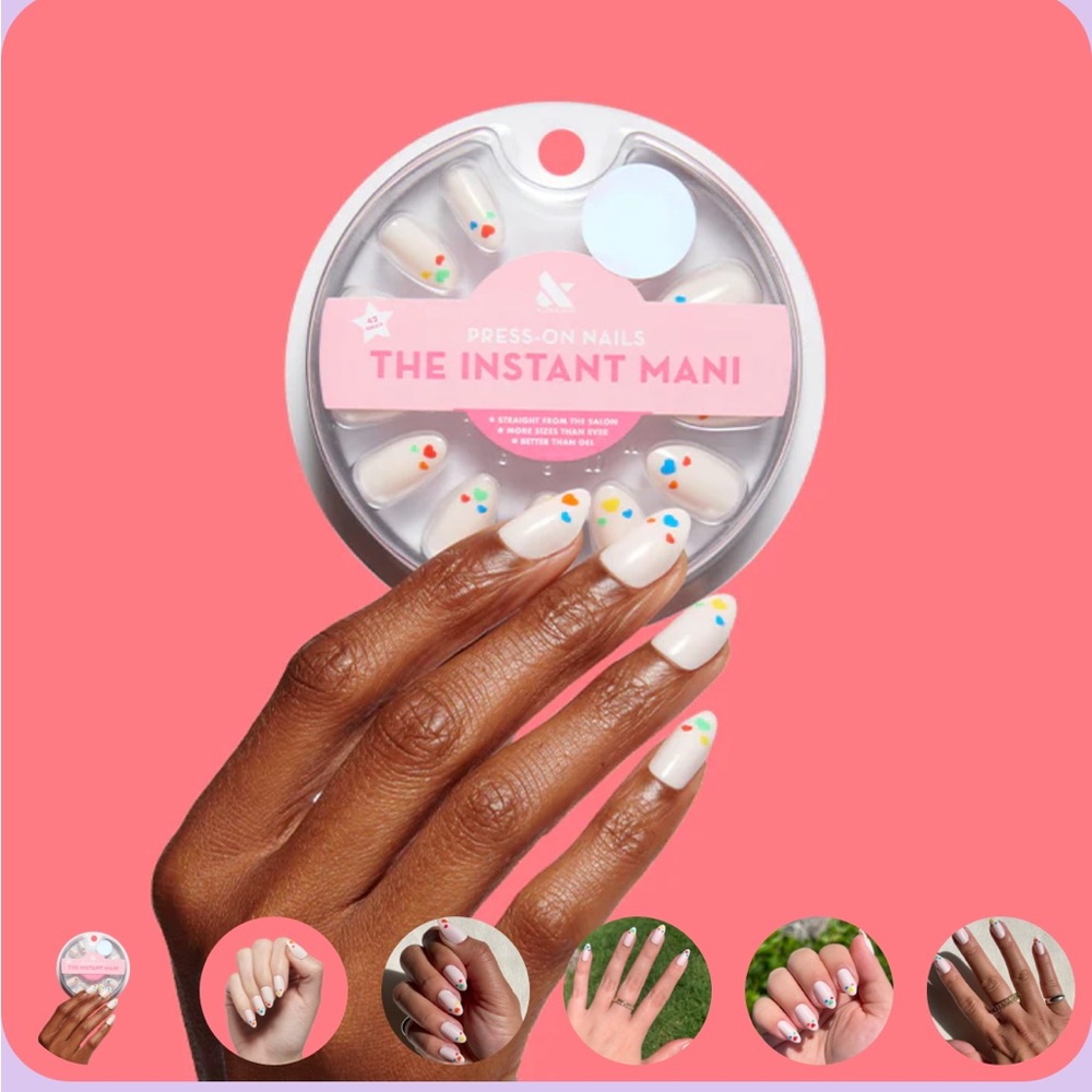 Medium “Rainbow Love” Olive & June Press-On Nails